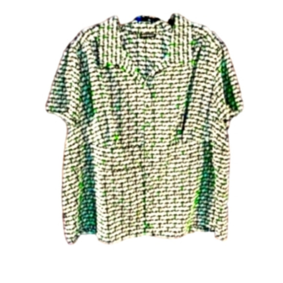 Lane Bryant Tops - Lane Bryant 3x Black and White Short Sleeve Button Down Blouse